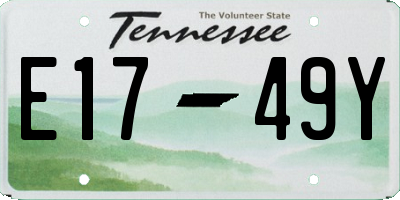 TN license plate E1749Y