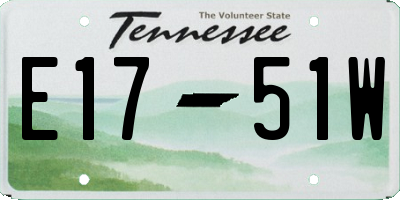 TN license plate E1751W