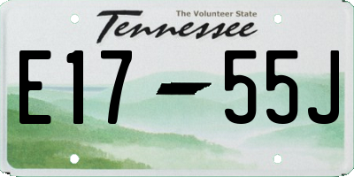 TN license plate E1755J