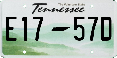 TN license plate E1757D