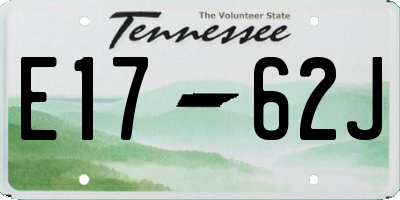 TN license plate E1762J