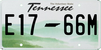 TN license plate E1766M