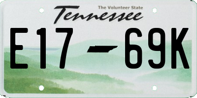TN license plate E1769K
