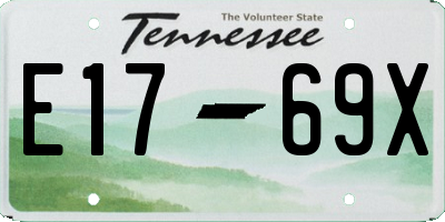 TN license plate E1769X