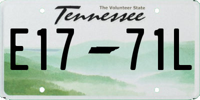 TN license plate E1771L