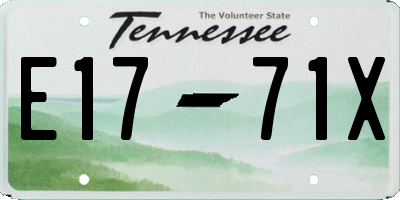 TN license plate E1771X