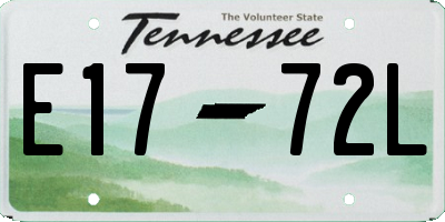 TN license plate E1772L