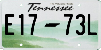 TN license plate E1773L