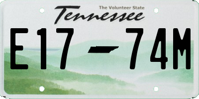 TN license plate E1774M
