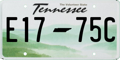 TN license plate E1775C