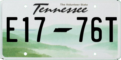 TN license plate E1776T