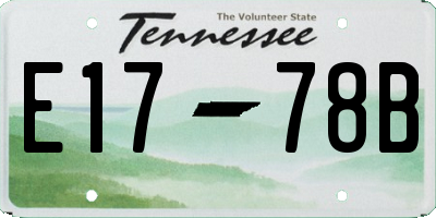 TN license plate E1778B