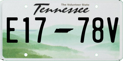 TN license plate E1778V