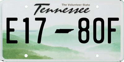 TN license plate E1780F