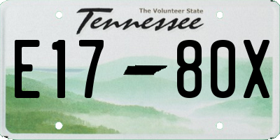 TN license plate E1780X