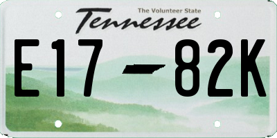 TN license plate E1782K