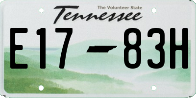 TN license plate E1783H