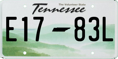 TN license plate E1783L