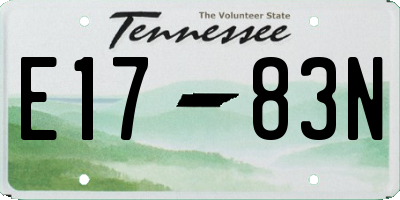 TN license plate E1783N