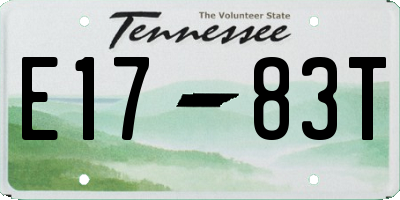 TN license plate E1783T