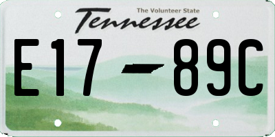 TN license plate E1789C