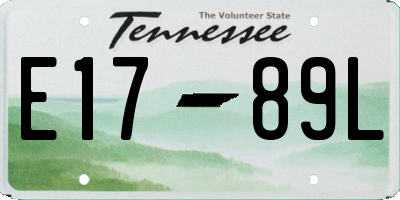 TN license plate E1789L