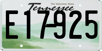 TN license plate E17925