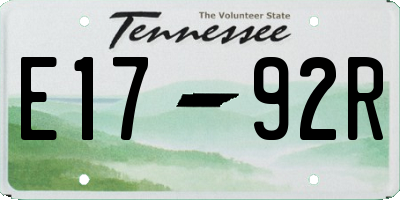 TN license plate E1792R