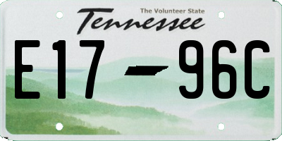 TN license plate E1796C