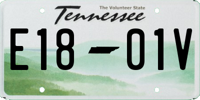 TN license plate E1801V