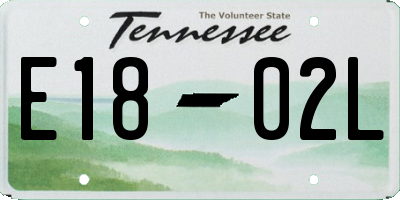 TN license plate E1802L