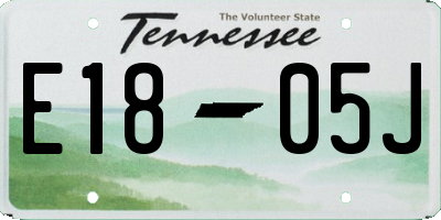 TN license plate E1805J