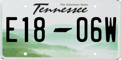 TN license plate E1806W