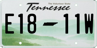 TN license plate E1811W