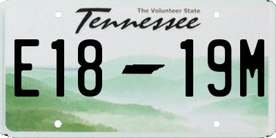 TN license plate E1819M