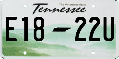 TN license plate E1822U