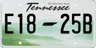 TN license plate E1825B