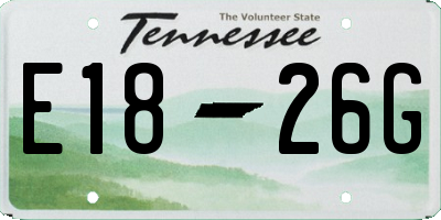 TN license plate E1826G