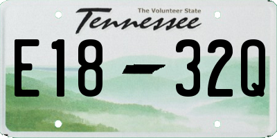 TN license plate E1832Q