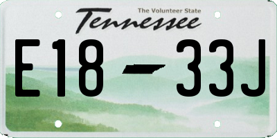 TN license plate E1833J