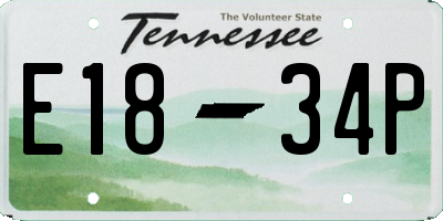 TN license plate E1834P