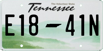 TN license plate E1841N