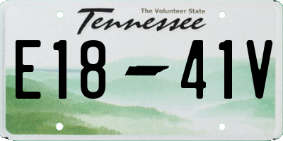 TN license plate E1841V