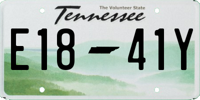 TN license plate E1841Y