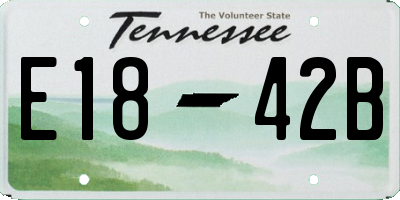 TN license plate E1842B