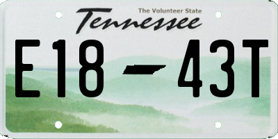 TN license plate E1843T