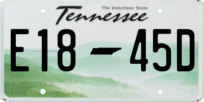 TN license plate E1845D