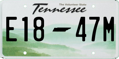 TN license plate E1847M