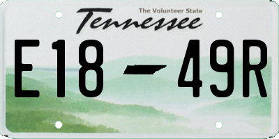 TN license plate E1849R