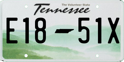 TN license plate E1851X